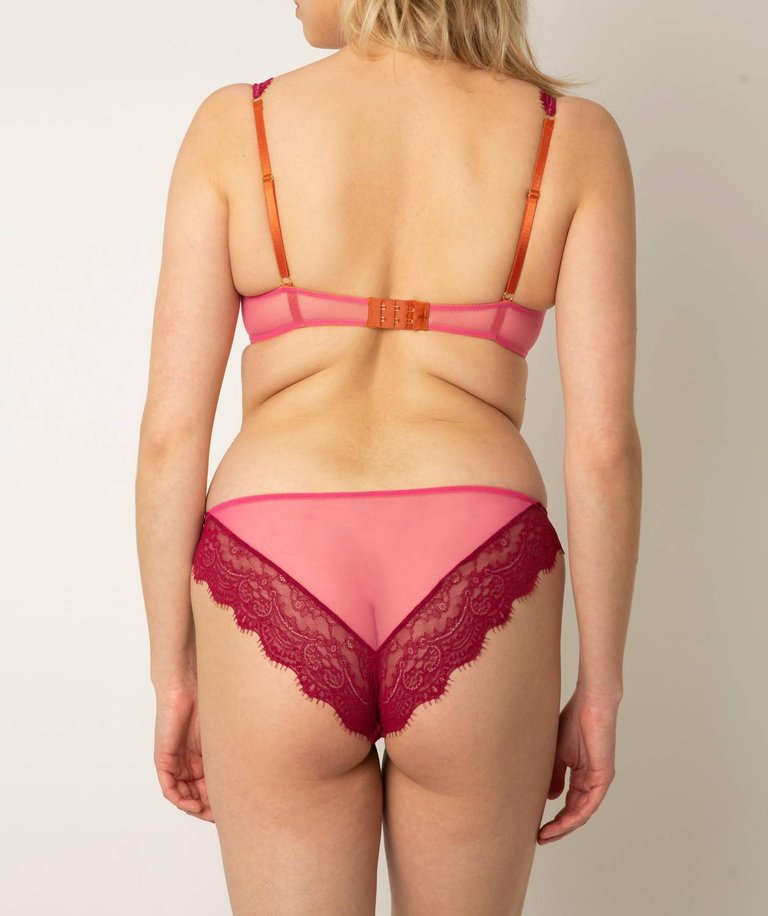 Kiran Low Rise Knicker In Wine/Rose Pink/Rust