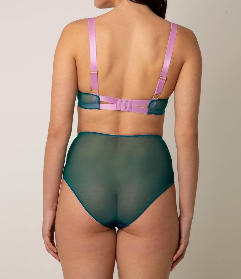 Lila Lace Balconette Bra In Peacock/Jade/lavender