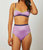 Lily High Waist Knicker In Orchid/Moss Green/Deep Navy