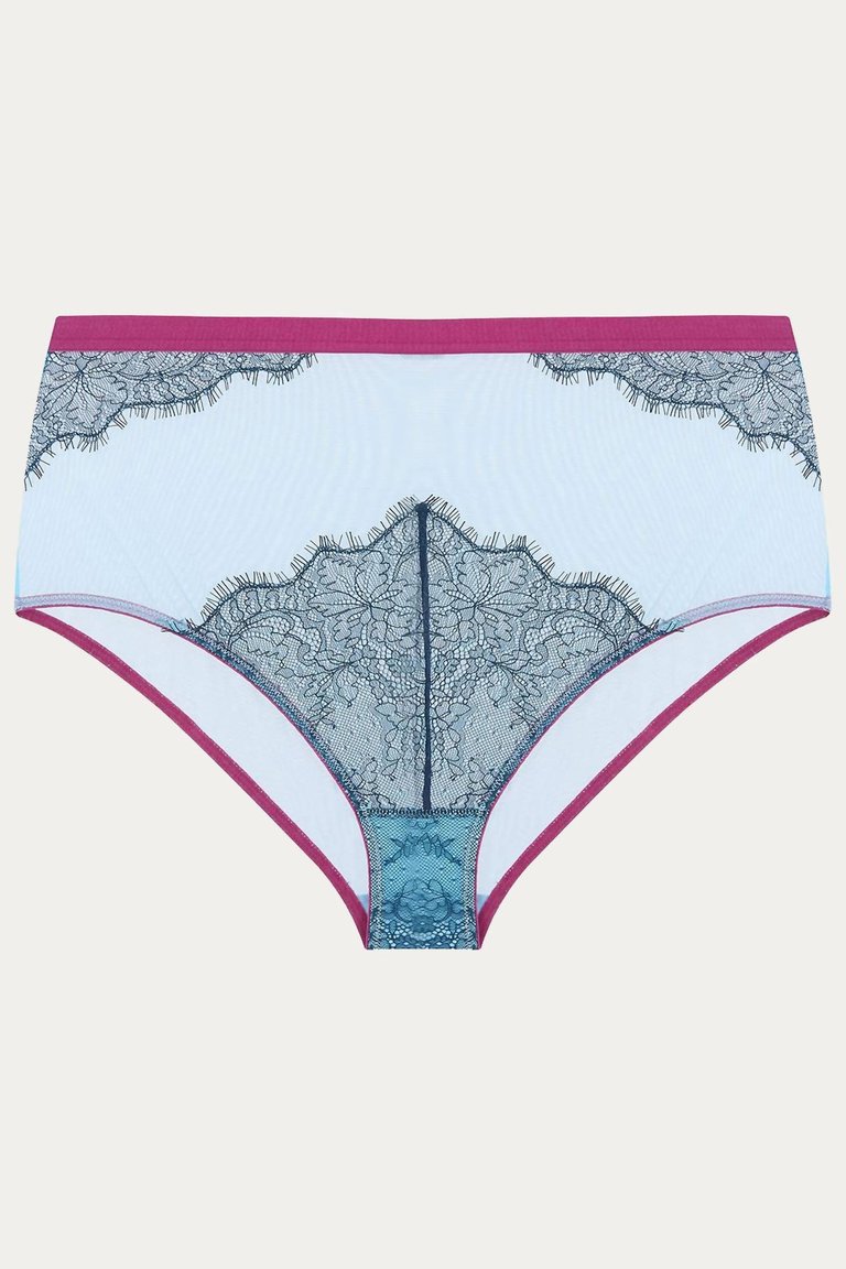 Maria High Waist Knicker In Teal/Pastel Blue/R ose Pink - Teal/pastel Blue/rose Pink