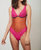 Natalie High Apex Bodysuit In Hot Pink/Dusky Teal/Tobacco