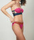 Natalie Strapless Bra In Hot Pink/dusky Teal/tobacco