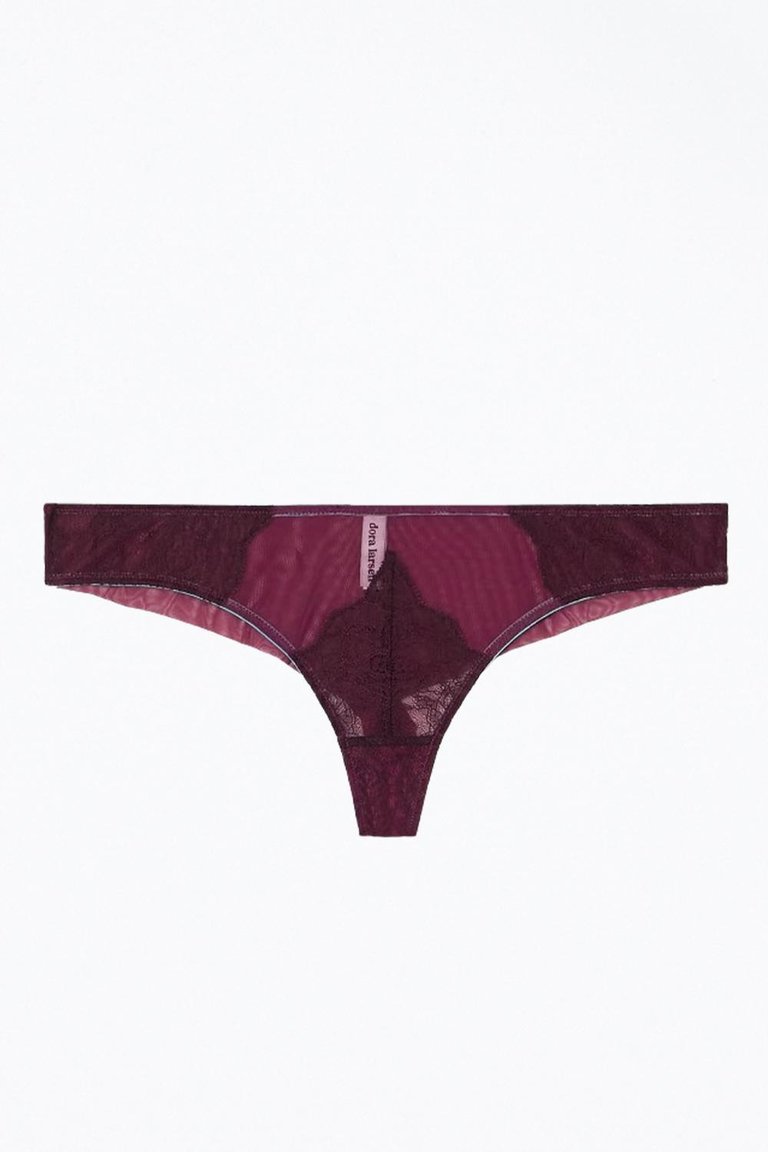 Orla Lace Knicker In Dark Purple - Dark Purple