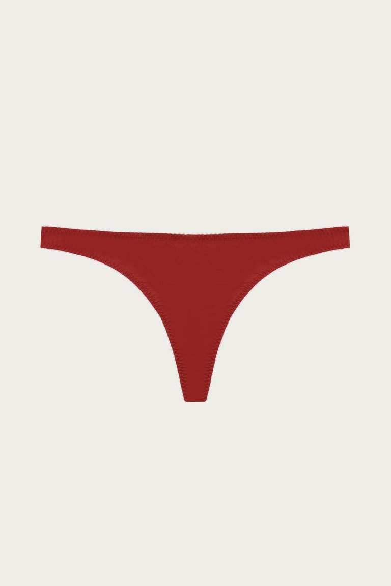 Rosalie Organic Cotton Thong In Merlot - Merlot