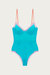 Sienna Underwired Bodysuit In Lagoon Blue/Baby Pink/Ochre