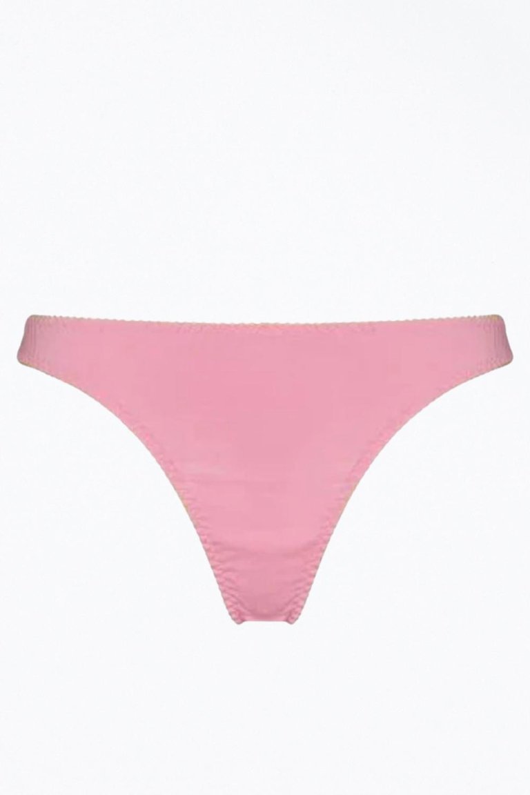 Thea Organic Cotton Thong In Medium Pink - Medium Pink