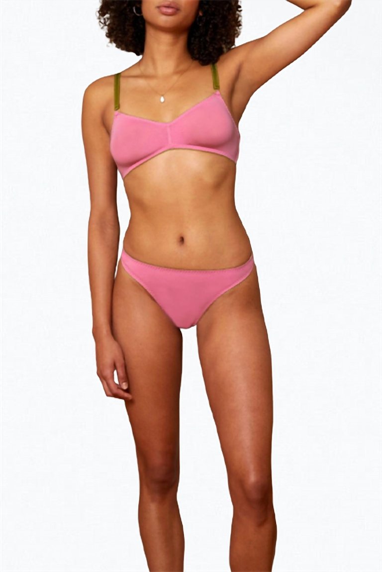 Thea Organic Cotton Thong In Medium Pink