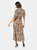 Dorothy Perkins Womens/Ladies Animal Print Shirred Cuff Midi Dress (Black/Brown)