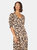 Dorothy Perkins Womens/Ladies Animal Print Shirred Cuff Midi Dress (Black/Brown)