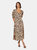 Dorothy Perkins Womens/Ladies Animal Print Shirred Cuff Midi Dress (Black/Brown) - Black/Brown