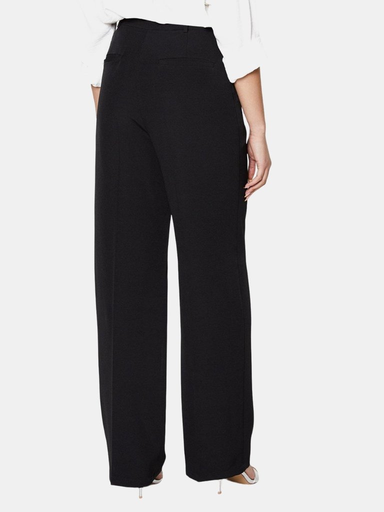 Dorothy Perkins Womens/Ladies Buckle Detail Straight Leg Pants (Black)