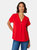 Dorothy Perkins Womens/Ladies Button Front Roll Sleeve Blouse (Red) - Red