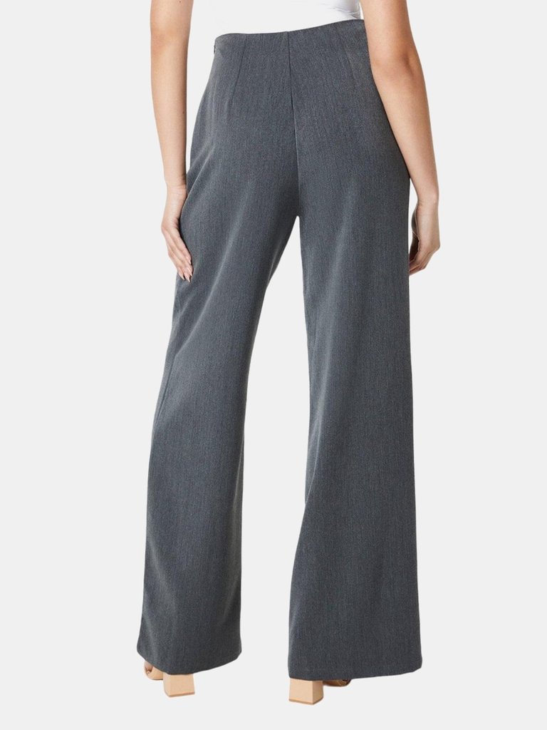 Dorothy Perkins Womens/Ladies Button Front Tall Straight Pants (Gray)