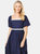 Dorothy Perkins Womens/Ladies Contrast Trim Puff Sleeve Midi Dress (Navy)