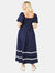 Dorothy Perkins Womens/Ladies Contrast Trim Puff Sleeve Midi Dress (Navy)