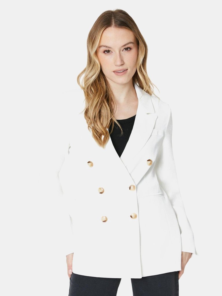 Dorothy Perkins Womens/Ladies Double-Breasted Seamed Blazer (Ivory) - Ivory