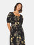 Dorothy Perkins Womens/Ladies Floral Double Tie Front Midi Dress (Black)