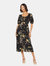 Dorothy Perkins Womens/Ladies Floral Double Tie Front Midi Dress (Black) - Black