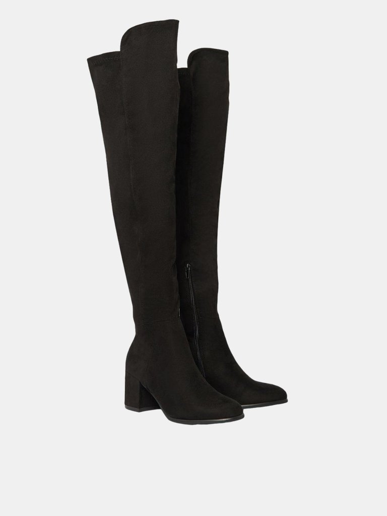 Dorothy Perkins Womens/Ladies Kelly Suedette Stretch Knee-High Boots (Black) (6) - Black