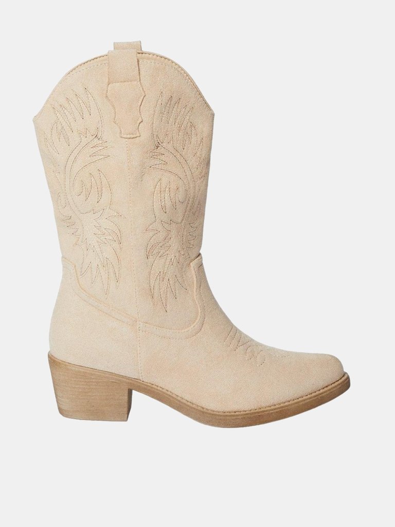 Dorothy Perkins Womens/Ladies Kobi Stitch Detail Cowboy Boots (Beige) (6)