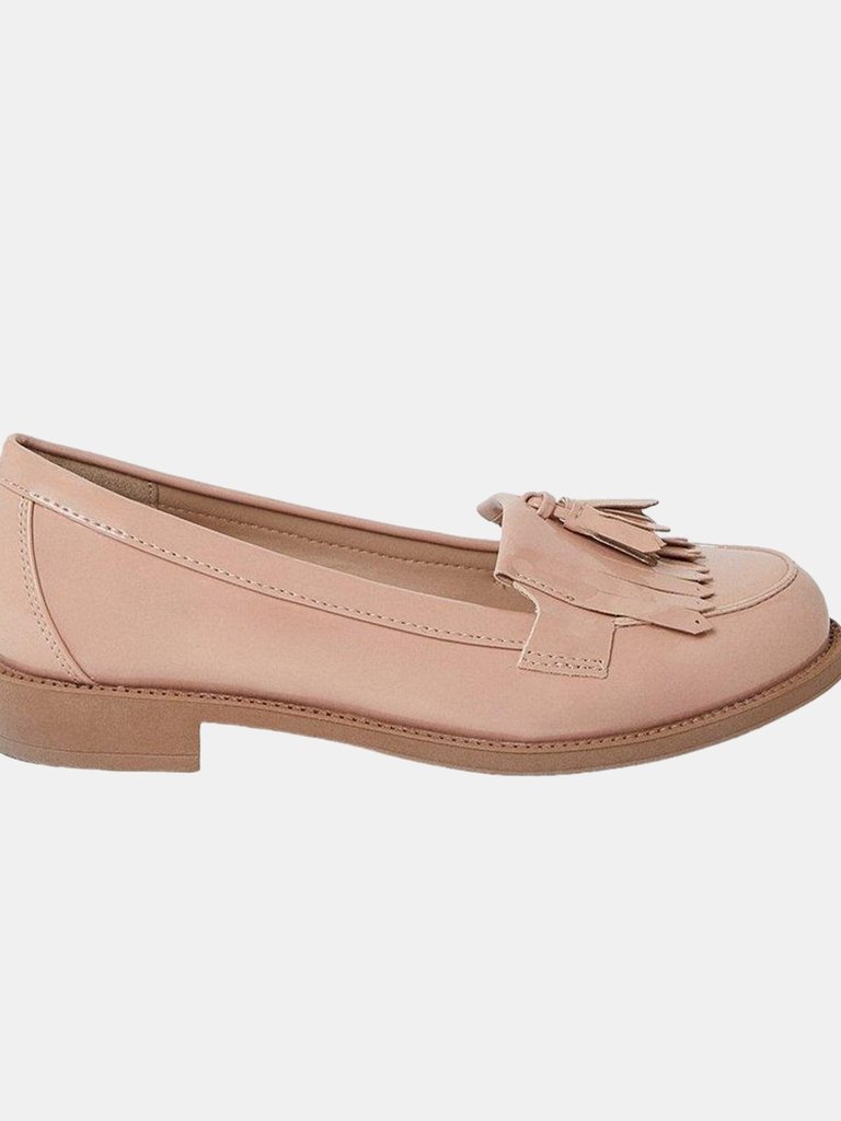 Dorothy Perkins Womens/Ladies Leigh Fringe Wide Loafers (Blush) (8 Wide)