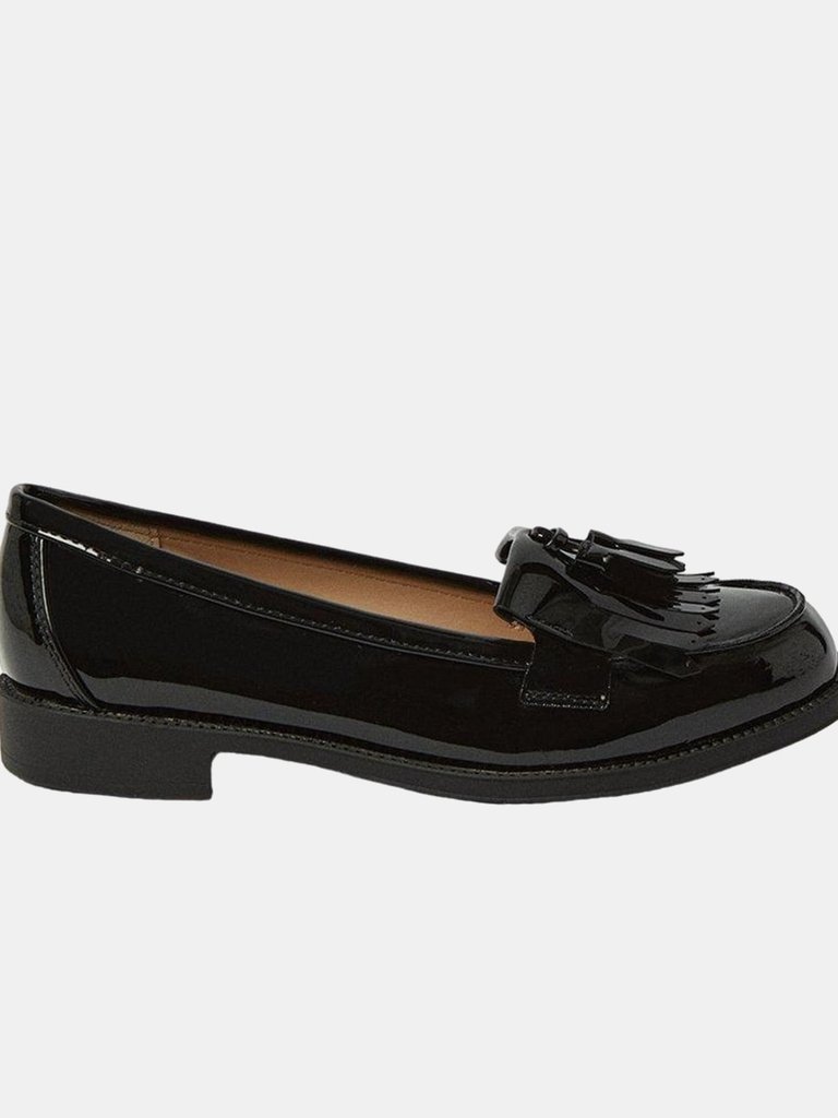 Dorothy Perkins Womens/Ladies Leigh Fringe Wide Loafers (True Black) (7 Wide)