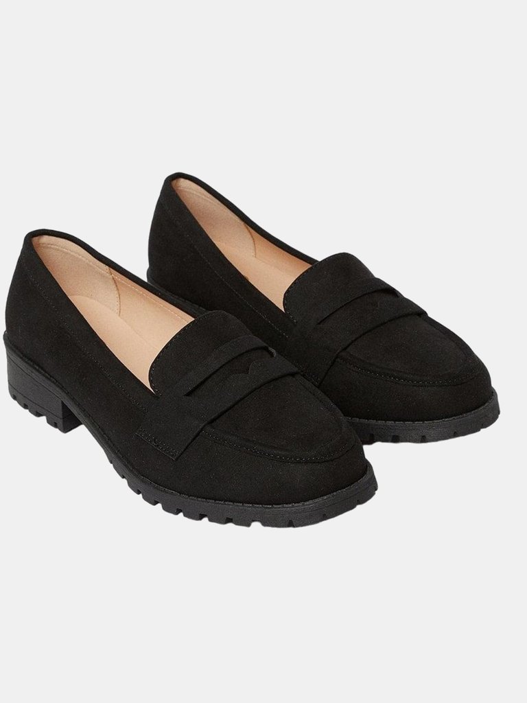 Dorothy Perkins Womens/Ladies Leoni Wide Penny Loafers (Natural Black) (6) - Natural Black