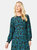 Dorothy Perkins Womens/Ladies Leopard Print Shirred Cuff Long-Sleeved Midi Dress (Black/Blue/Green)