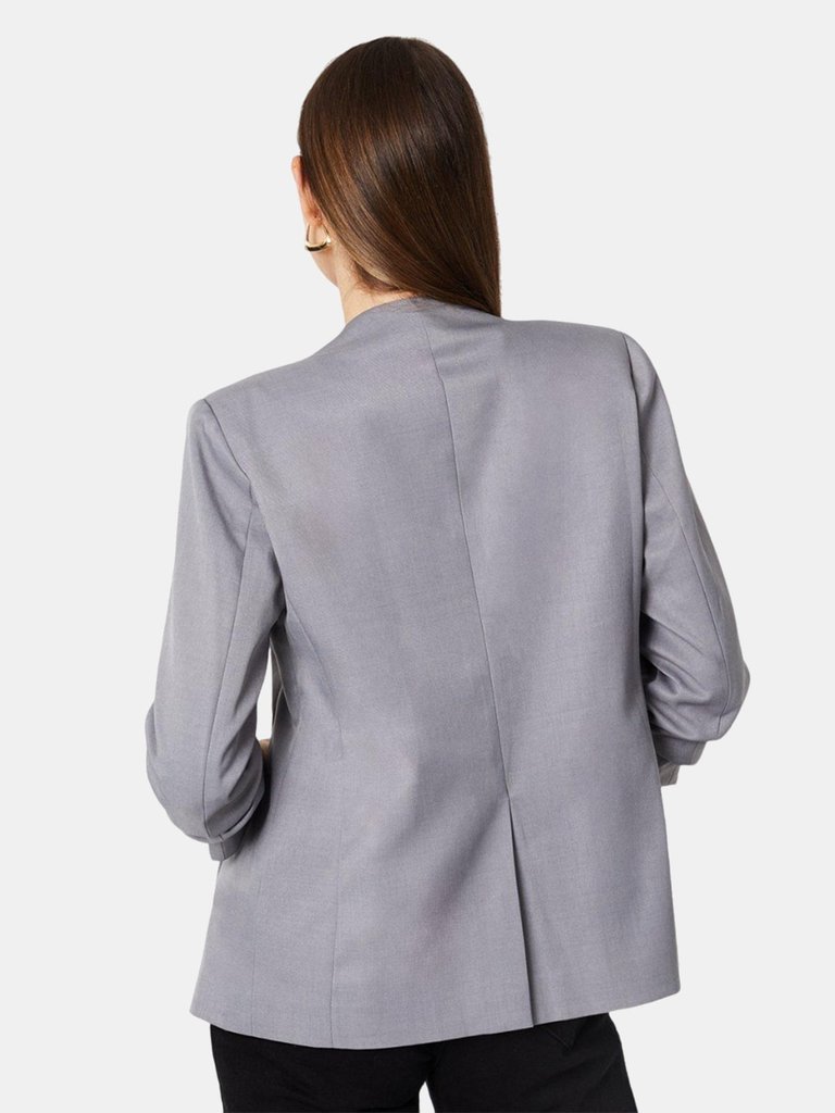 Dorothy Perkins Womens/Ladies Longline Clean Edge Ruched Blazer (Charcoal)