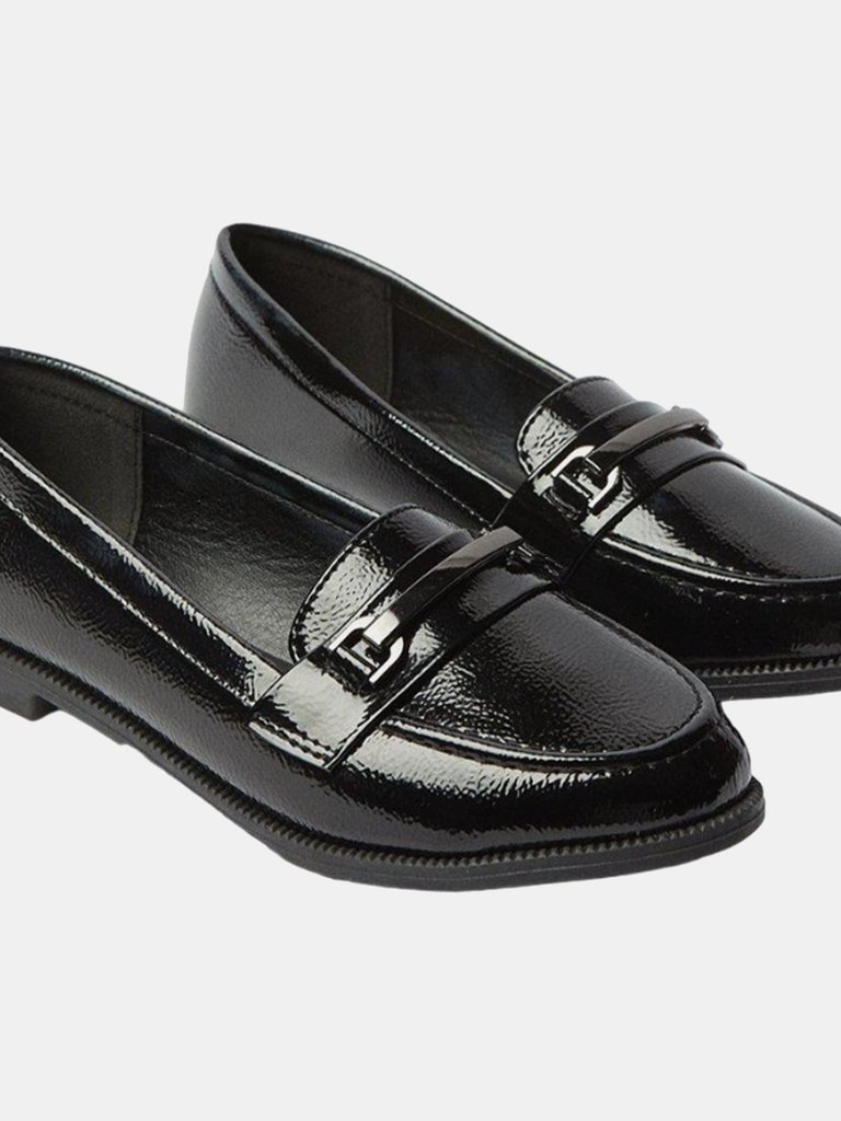 Dorothy Perkins Womens/Ladies Loren Snaffle Detail Loafers (True Black) (9) - True Black