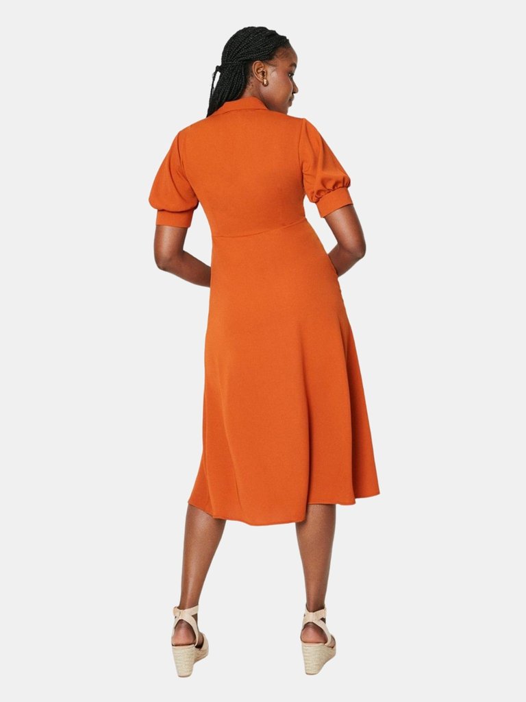 Dorothy Perkins Womens/Ladies Midi Shirt Dress (Rust)