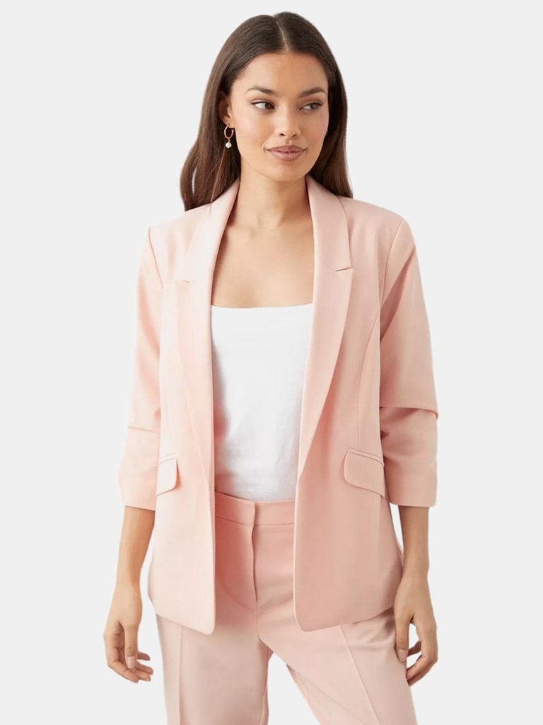 Dorothy Perkins Womens/Ladies Petite Ruched Blazer (Blush) - Blush