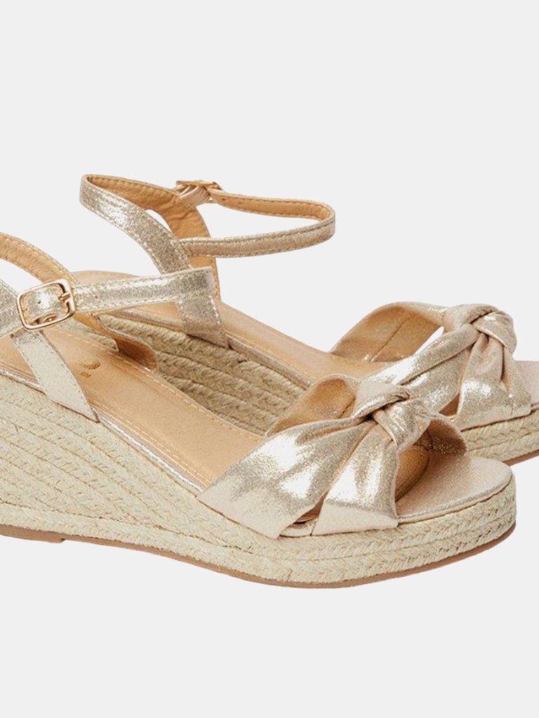 Dorothy Perkins Womens/Ladies Romi Knotted Wedges (Gold) (6) - Gold