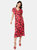 Dorothy Perkins Womens/Ladies Roses V Neck Ruched Midi Dress (Red) - Red