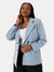 Dorothy Perkins Womens/Ladies Stripe Double-Breasted Curved Blazer (Baby Blue)