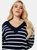 Dorothy Perkins Womens/Ladies Stripe Knitted V Neck Sweater (Navy)