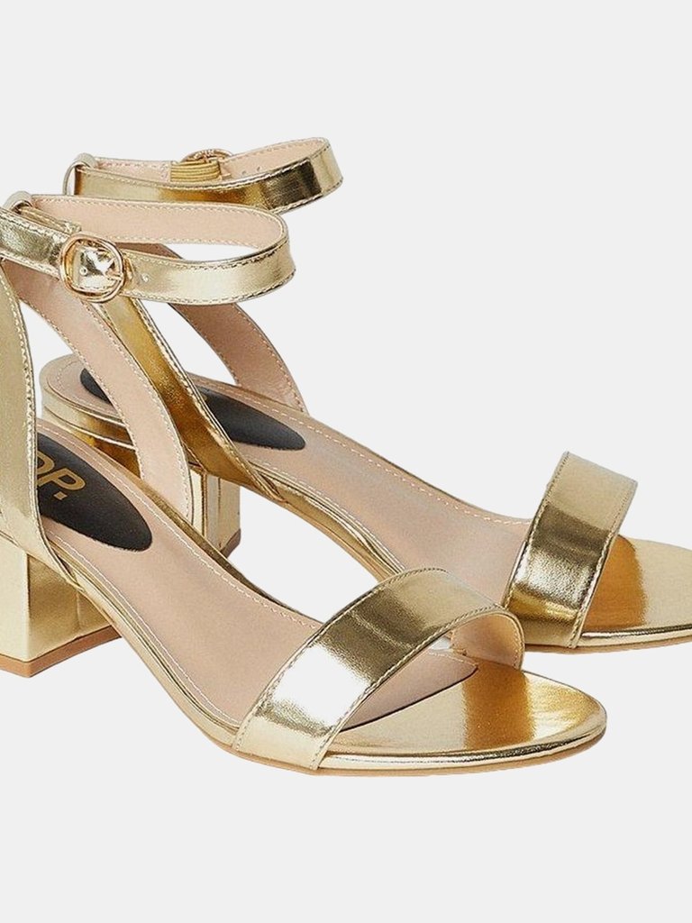 Dorothy Perkins Womens/Ladies Tommi Barely There Wide Medium Block Heel Sandals (Gold) (5) - Gold