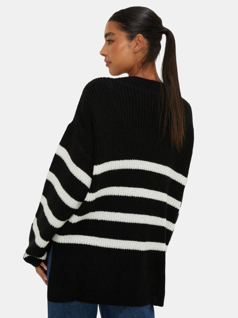 Dorothy Perkins Womens/Ladies V Neck Sweater (Monochrome)