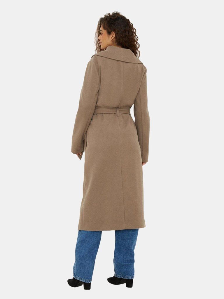 Dorothy Perkins Womens/Ladies Wrap Tall Long Coat (Mink)