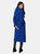 Womens/Ladies Bouclé Wrap Longline Coat - Cobalt