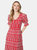 Womens/Ladies Broderie Button Through Midi Dress - Red