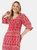 Womens/Ladies Broderie Button Through Midi Dress - Red