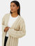 Womens/Ladies Cable Chunky Knit Longline Cardigan - Cream