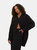 Womens/Ladies Crinkle Tall Oversized Shirt - Black