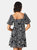 Womens/Ladies Cutwork Puff Sleeve Mini Dress