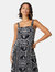 Womens/Ladies Cutwork Square Neck Midi Dress