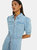 Womens/Ladies Denim Belt Midi Shirt Dress