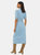 Womens/Ladies Denim Belt Midi Shirt Dress