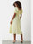 Womens/Ladies Ditsy Print Shirred Midi Dress - Yellow