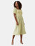 Womens/Ladies Ditsy Print Shirred Midi Dress - Yellow - Yellow